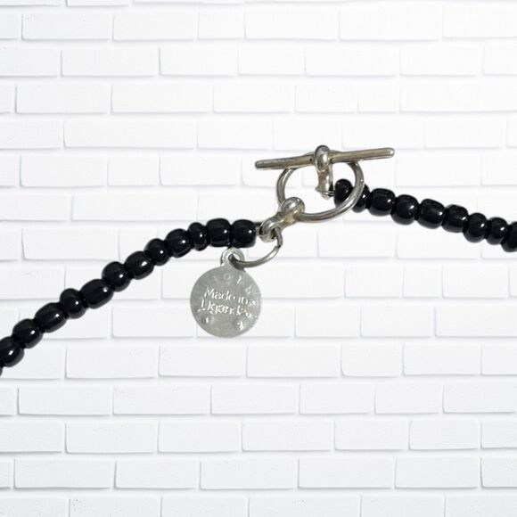 Bead For Life Necklace Paper Glass Beaded Purple Black Handmade Artisan Uganda - Picture 6 of 8